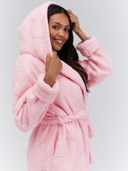 Boux Avenue Pink Fluffy Bow Short Dressing Gown - Image 3 of 6