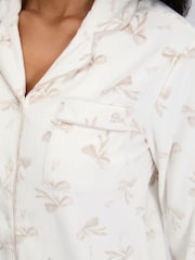 Boux Avenue White Bow Velour Pyjamas Set - Image 5 of 6