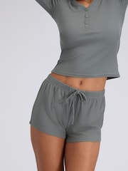 Boux Avenue Green Rib Modal Pyjama Shorts - Image 1 of 1