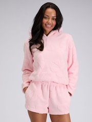 Boux Avenue Pink Fluffy Bow Short Lounge Set - Image 1 of 5