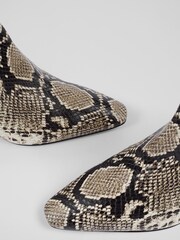 LK Bennett Black Margarite Snake Effect  Knee Boots - Image 4 of 4