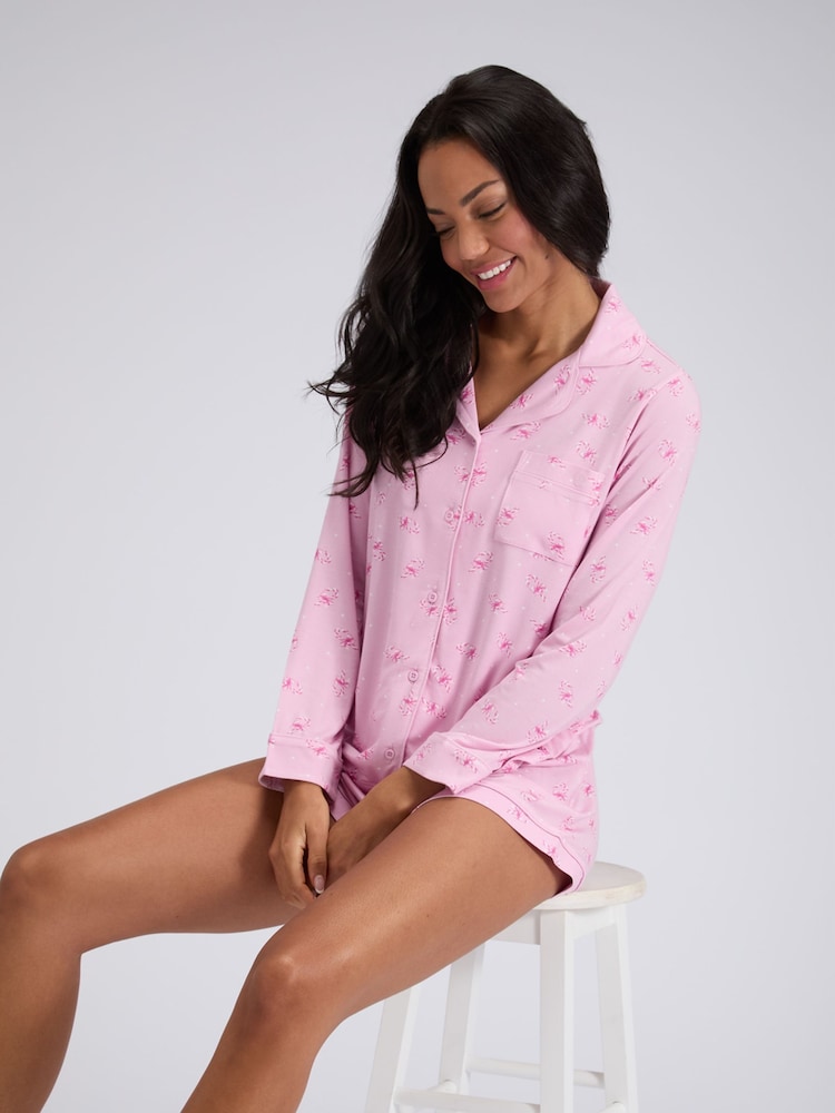 Boux Avenue Christmas Candy Cane Modal Short Pyjama Set - Image 5 of 5 Boux Avenue Christmas Candy Cane Modal Short Pyjama Set - Image 5 of 5