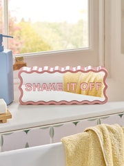 Gold Shake It Off Bathroom Sign Ornament - Image 1 of 3