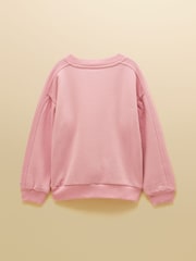 Joules Girls' Avery Pink Icons Embroidered Sweatshirt - Image 2 of 4