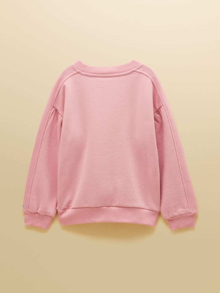 Joules Girls' Avery Pink Icons Embroidered Sweatshirt - Image 2 of 4 Joules Girls' Avery Pink Icons Embroidered Sweatshirt - Image 2 of 4