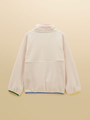 Joules Girls' Breeze Cream Colourblock Polar Fleece Quarter Zip - Image 2 of 6