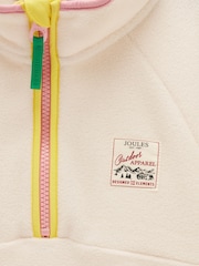 Joules Girls' Breeze Cream Colourblock Polar Fleece Quarter Zip - Image 3 of 6