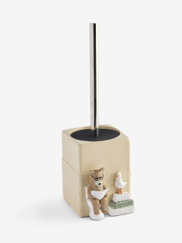 Cream Bertie the Bear Toilet Brush - Image 1 of 2 Cream Bertie the Bear Toilet Brush - Image 1 of 2