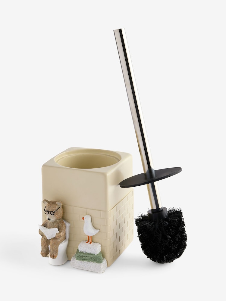 Cream Bertie the Bear Toilet Brush - Image 2 of 2 Cream Bertie the Bear Toilet Brush - Image 2 of 2