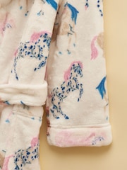 Joules Girls' Snug Cream Horse Dressing Gown - Image 4 of 5