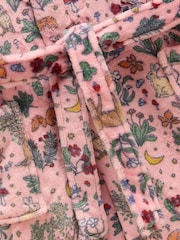 Joules Girls' Snug Pink Woodland Dressing Gown - Image 4 of 4