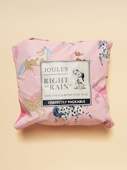 Joules Girls' Raindrop Pink Horse Waterproof Packaway Puddlesuit - Image 7 of 7