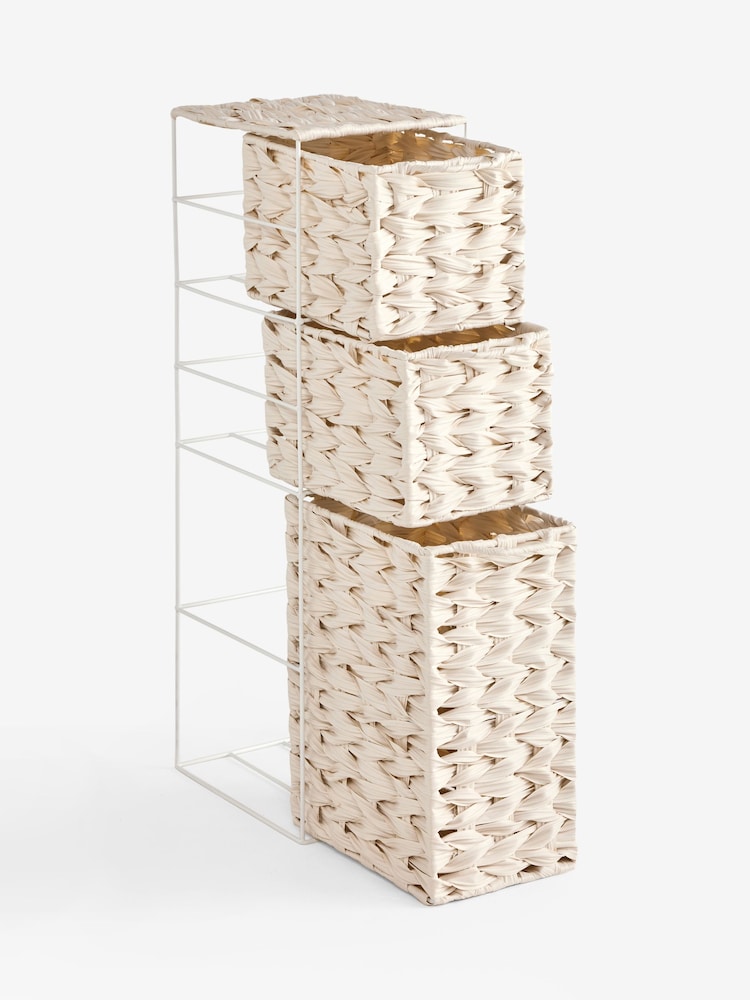 Off-White Woven Slim Storage Drawers - Image 2 of 3 Off-White Woven Slim Storage Drawers - Image 2 of 3
