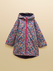 Joules Girls' Coverall Navy Ditsy Waterproof Changing Robe - Image 1 of 5