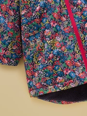 Joules Girls' Coverall Navy Ditsy Waterproof Changing Robe - Image 3 of 5