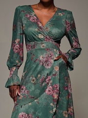 Jolie Moi Long Sleeve Frill Hem Mesh Maxi Dress - Bild 3 von 6