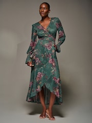 Jolie Moi Long Sleeve Frill Hem Mesh Maxi Dress - Bild 4 von 6