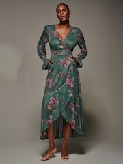 Jolie Moi Long Sleeve Frill Hem Mesh Maxi Dress - Bild 5 von 6