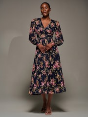 Jolie Moi Langarm Maxikleid aus bedruckter Spitze - Bild 4 von 6