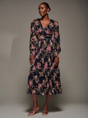 Jolie Moi Langarm Maxikleid aus bedruckter Spitze - Bild 5 von 6