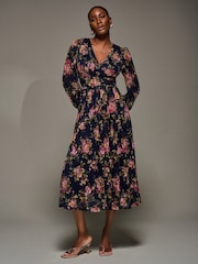 Jolie Moi Langarm Maxikleid aus bedruckter Spitze - Bild 6 von 6