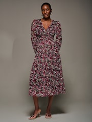 Jolie Moi Langarm Maxikleid aus bedruckter Spitze - Bild 5 von 6
