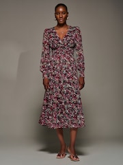 Jolie Moi Langarm Maxikleid aus bedruckter Spitze - Bild 6 von 6