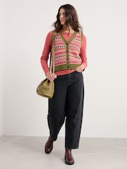 Seasalt Cornwall Green Percella Cove Vest Merino Waistcoat - Image 3 of 5