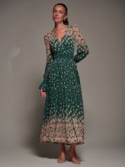 Jolie Moi Mirrored Print Long Sleeve Mesh Maxi Dress - Bild 6 von 6
