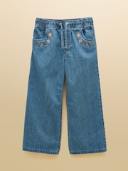 Joules Girls' Josie Blue Denim Pull On Jeans - Image 1 of 5