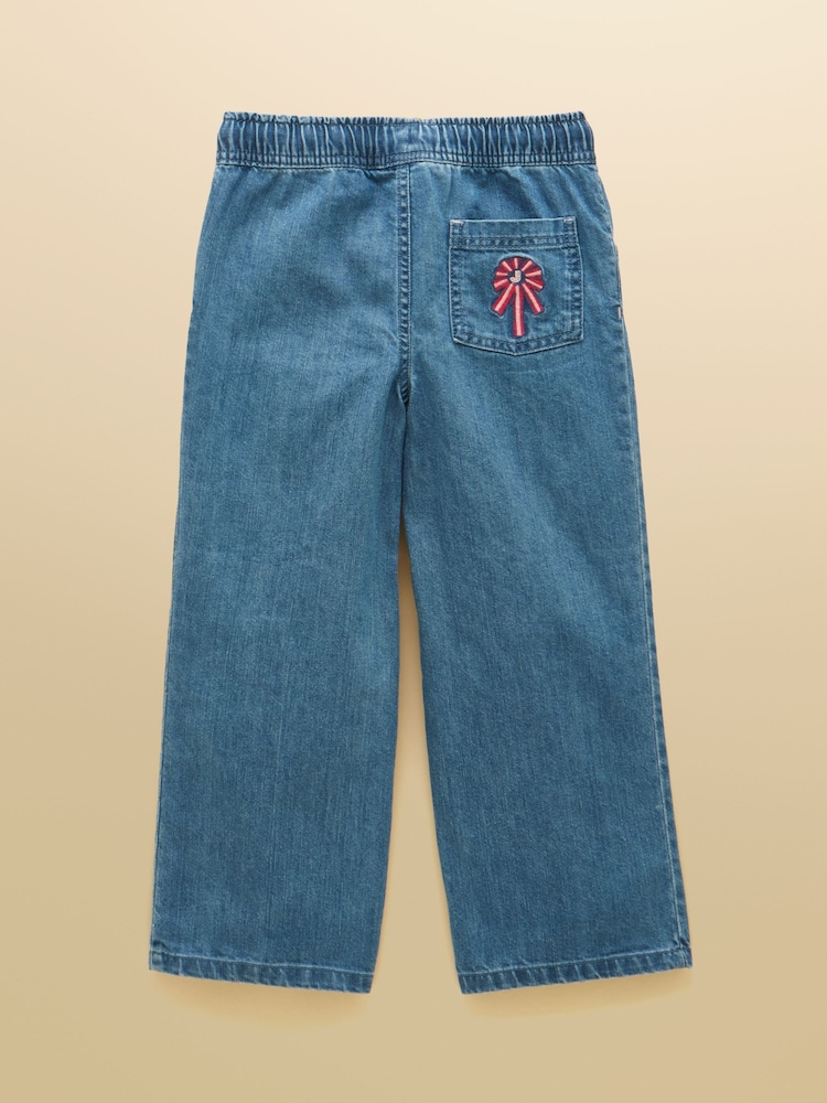 Joules Girls' Josie Blue Denim Pull On Jeans - Image 2 of 5 Joules Girls' Josie Blue Denim Pull On Jeans - Image 2 of 5