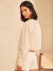 Love & Roses Ecru Denim Jacket With Cornelli Detail - Image 5 of 5