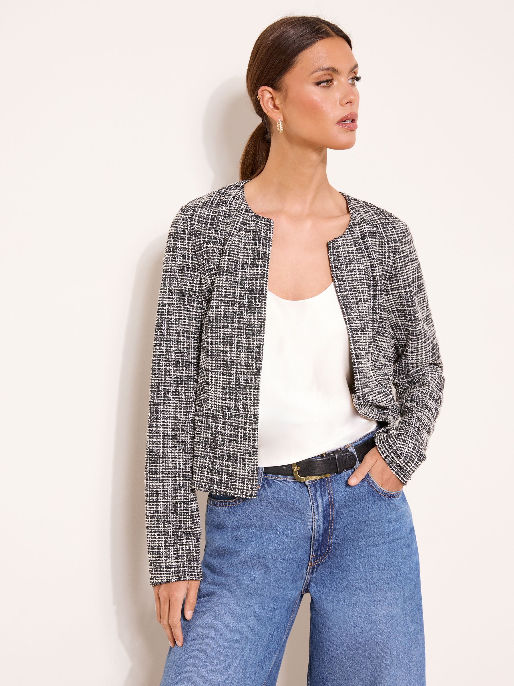 Buy Lipsy Monochrome Boucle Crop Jacket from the Next UK online shop Buy Lipsy Monochrome Boucle Crop Jacket from the Next UK online shop