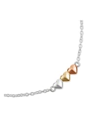 Radley Silver Sterling Silver Triple Heart Mixed Plating Charm Bracelet - Image 2 of 3