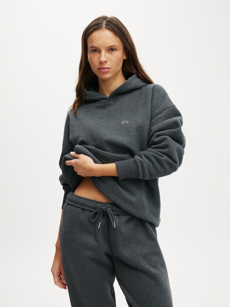 Cotton On Grey Plush Premium Graphic Hoodie - Image 1 of 4 Cotton On Grey Plush Premium Graphic Hoodie - Image 1 of 4