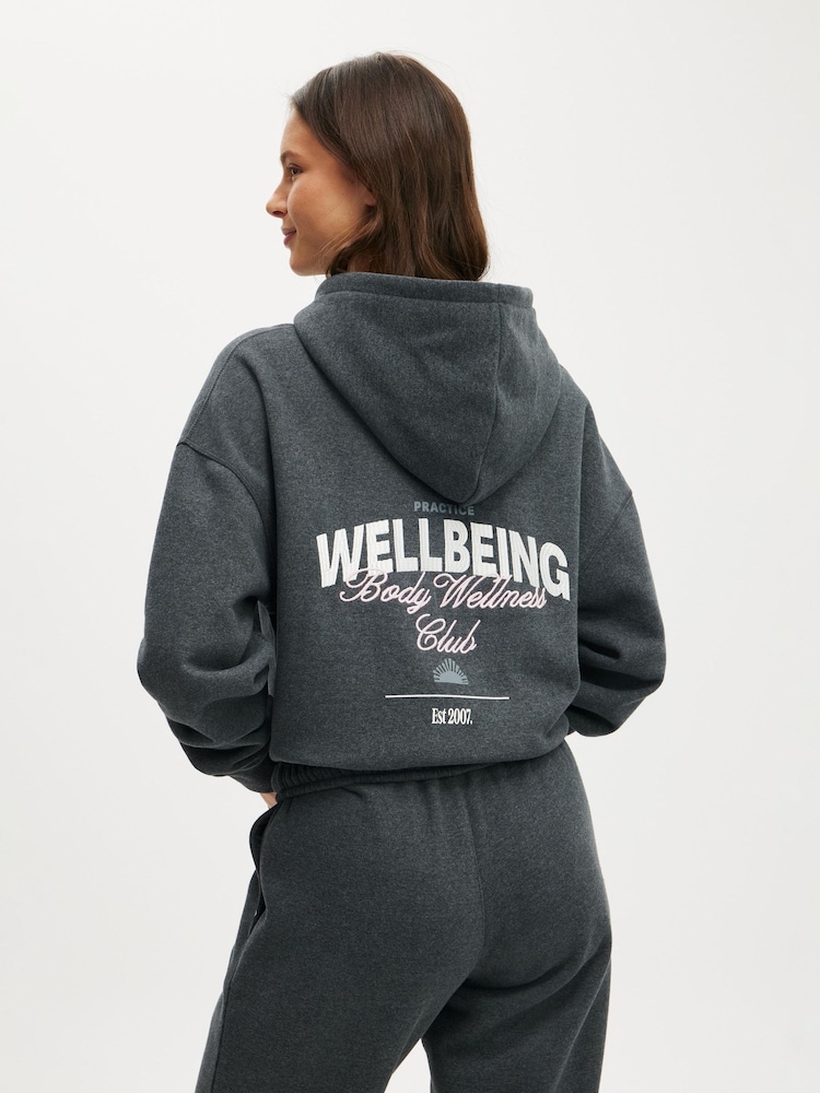 Cotton On Grey Plush Premium Graphic Hoodie - Image 2 of 4 Cotton On Grey Plush Premium Graphic Hoodie - Image 2 of 4