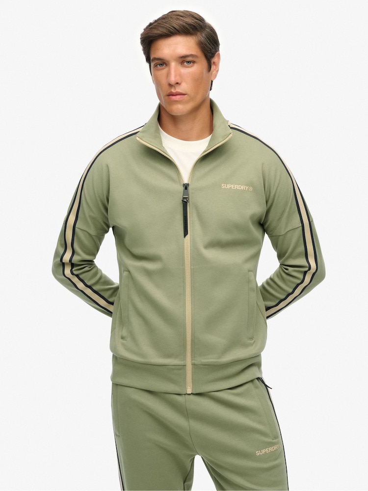 Superdry Green Tech Cult Loose Track Top - Image 1 of 7