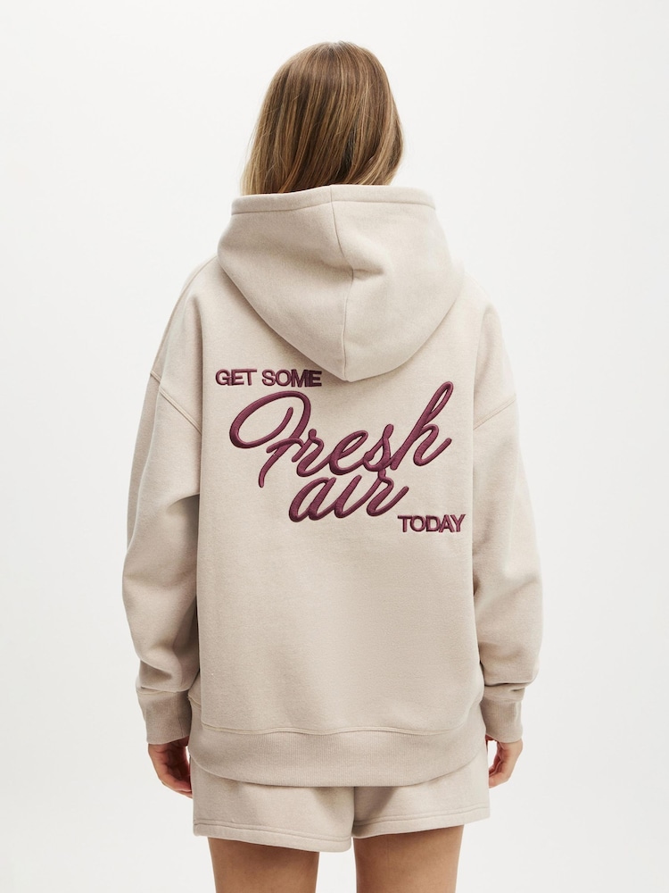 Cotton On Natural Plush Premium Graphic Hoodie - Image 2 of 5 Cotton On Natural Plush Premium Graphic Hoodie - Image 2 of 5