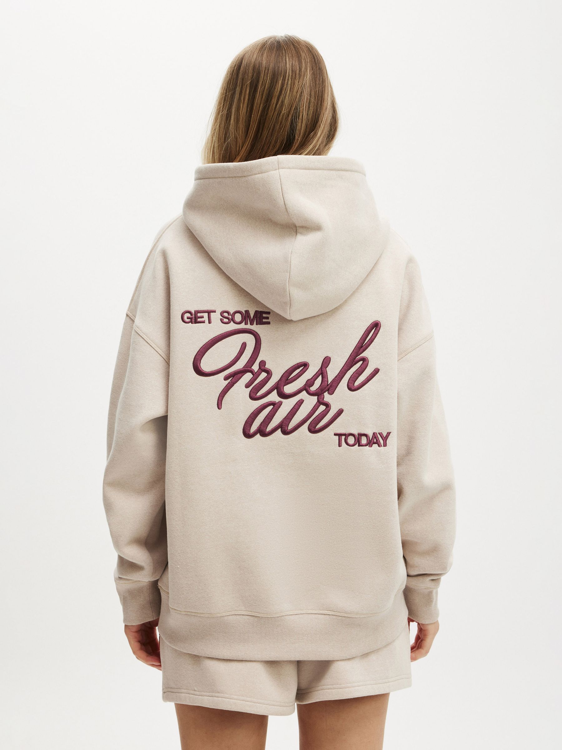 Buy Cotton On Natural Plush Premium Graphic Hoodie from Next South