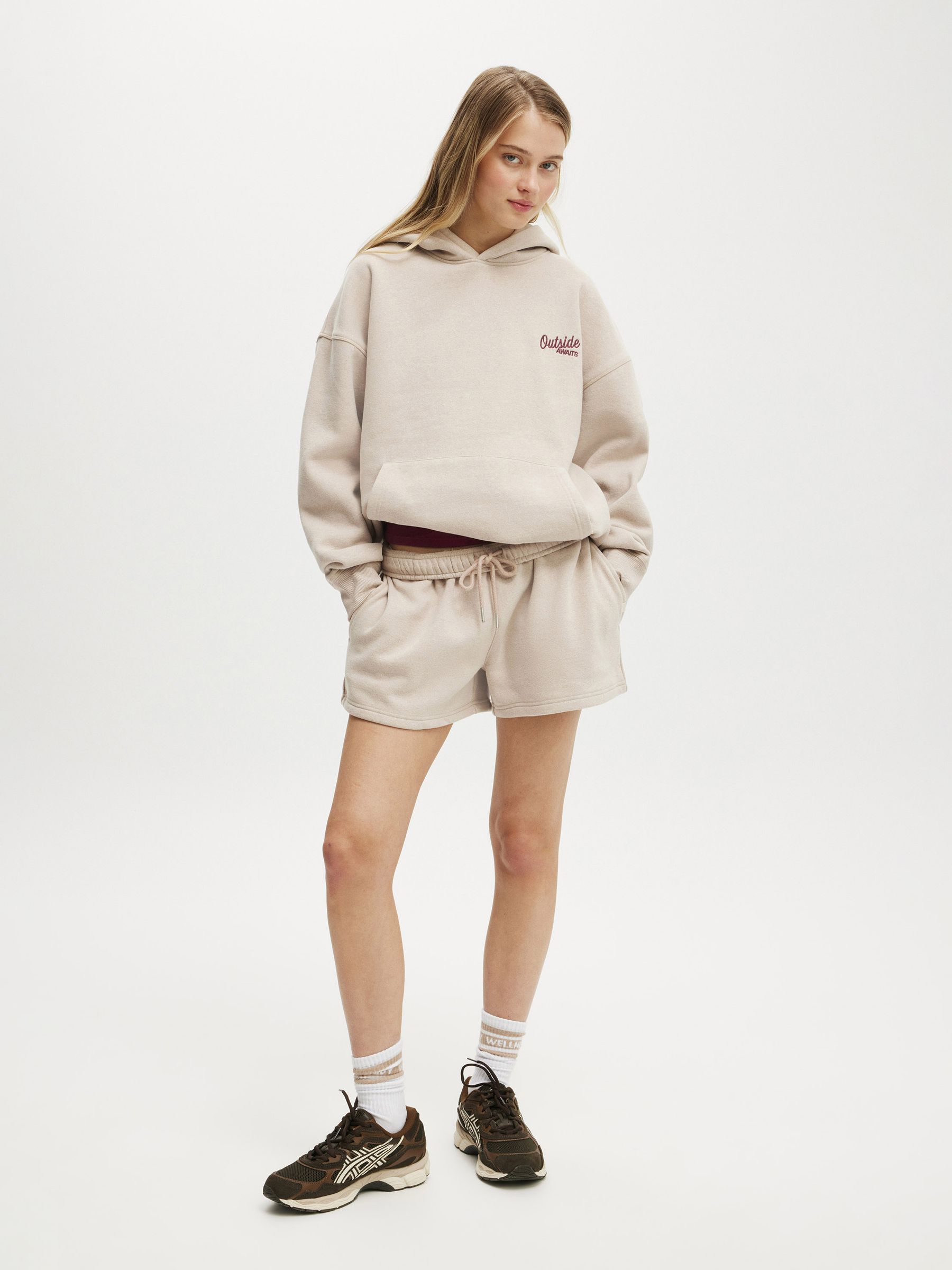 Buy Cotton On Natural Plush Premium Graphic Hoodie from Next South