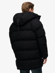 Superdry Black XPD Longline Baffle Parka Jacket - Image 2 of 9