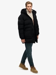 Superdry Black XPD Longline Baffle Parka Jacket - Image 5 of 9