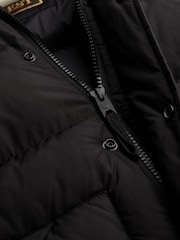 Superdry Black XPD Longline Baffle Parka Jacket - Image 8 of 9