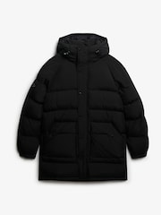 Superdry Black XPD Longline Baffle Parka Jacket - Image 9 of 9