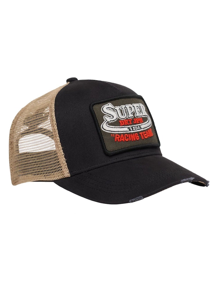 Superdry Blue Mesh Trucker Cap - Image 1 of 4 Superdry Blue Mesh Trucker Cap - Image 1 of 4