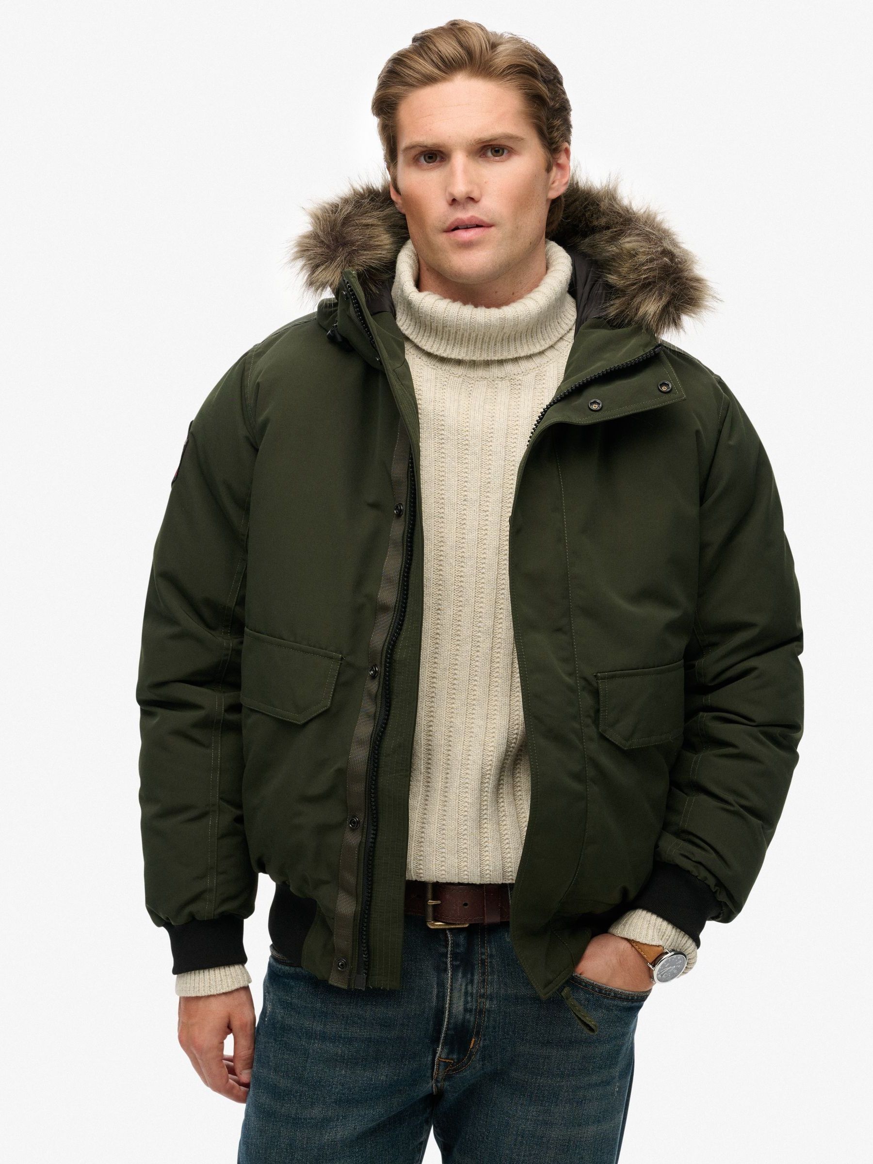 Buy Superdry Green Everest Faux Fur Bomber Jacket from Next USA