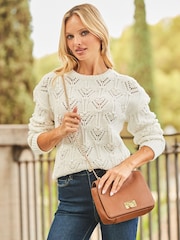 Sosandar Heart Detail Pointelle Jumper - Imagem 1 de 4