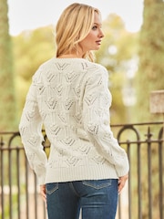 Sosandar Heart Detail Pointelle Jumper - Imagem 2 de 4