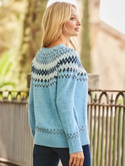 Sosandar Blue Fairisle Knitted Jumper - Image 3 of 4
