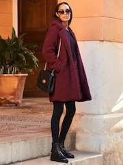 Sosandar Red Super Cosy Borg Coat - Image 1 of 5